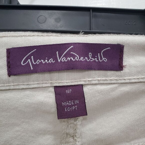 Gloria Vanderbilt Woman's Petite Amanda Khaki Tapered Leg Mom Jeans Plus Sz 16P - Picture 4 of 7